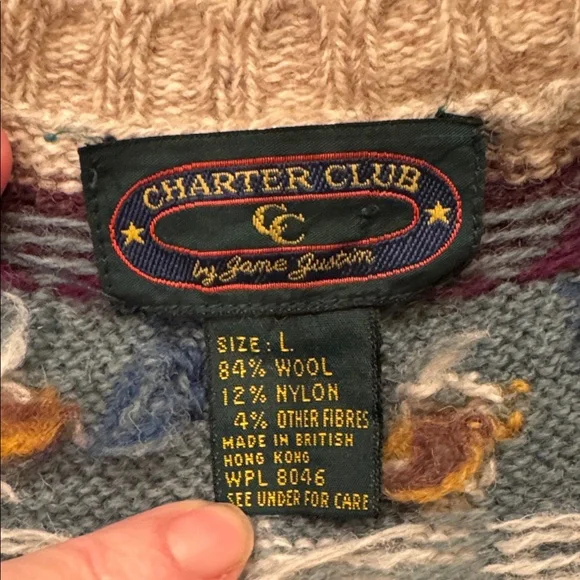 Charter Club cottagecore Cardigan with ducks 🦆 - Picture 9 of 9
